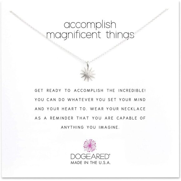 Dogeared "Accomplish Magnificent Things" Sterling Silver Pendant Necklace 18 NEW - Picture 1 of 2